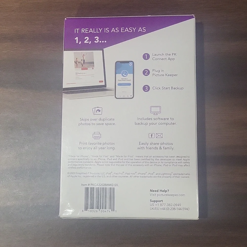 Picture keeper connect 32 GB phone pictures backup NEW in box flash drive pics